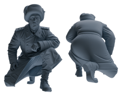 Detail view of MRY-SFW LYGR645 WWII Soviet Union Five-Person Ambush Group Model