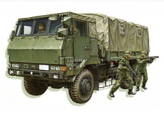 Aoshima AOS-01208 1/72 JGSDF 3 1/2T Truck With Additional Armor (W/4 Figures)
