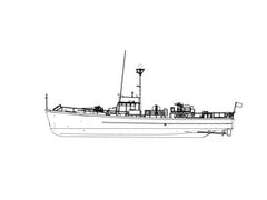 RHWS007S USN SC-497 Class Submarine Chaser CARMI PC-466 Full Hull