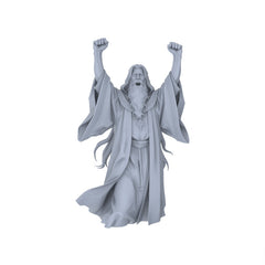 Detail view of MRY-SFW LYGR085 medieval priest demon mage elf vampire celebration movement magic theme war chess resin white model fantasy theme theme war chess miniature soldier scene character figure hand painted Model
