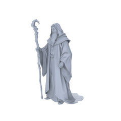 Detail view of MRY-SFW LYGR086 medieval priest demon mage elf vampire standing pose magic theme war chess resin white model fantasy theme theme war chess miniature soldier scene character figure hand painted Model
