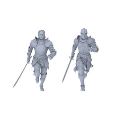 MRY-SFW LYGR091 Medieval knight running pose resin white model miniature soldier scene character figure hand painted 3D Printed Resin Model Kit by SSMODEL