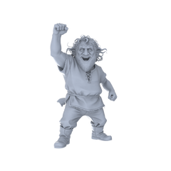 Detail view of MRY-SFW LYGR093 Medieval knight celebration pose2 resin white model miniature soldier scene character figure hand painted Model