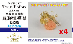 FIVE STAR FS350030 1/350 WWII USN Twin Bofors AA Gun 3D Print Brass Pe