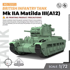 SSMODEL MRY-SFW SS72571 1/72 25mm Military British Infantry Tank Mk IIA Matilda III(A12