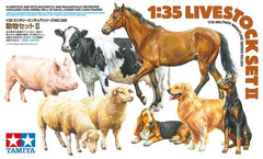 Tamiya 35385 1/35 Scale Military Model Kit Livestock Animal Pets Set 2