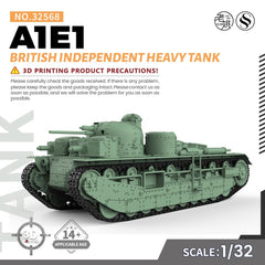 SSMODEL SS32568 1/32N SCALE Railway Military British A1E1 Independent Heavy Tank