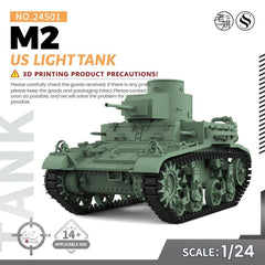 SSMODEL SS24501 1/24 Military Model Kit US M2 Light Tank
