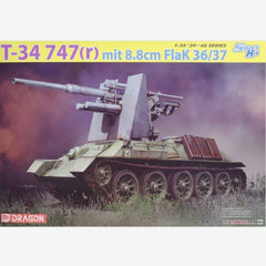 DRAGON 6986 1/35 WWII German T-34 747(r) mit 8.8cm FlaK 36/37 (Plastic model)