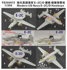 Five star 1/350 FS350072 Modern US Navy E-2CD Hawkeye Upgrade Set (for 6 set)