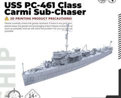 SSMODEL SSC72599-A 1/72 Model Kit USS PC-461 Class Carmi Sub-Chaser Water Line