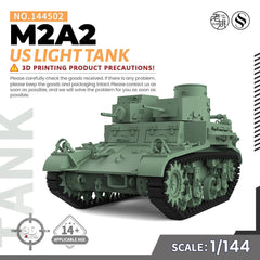 SSMODEL 144502 1/144 3D Printed Resin Model Kit US Light Tank M2A2