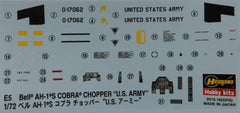 Hasegawa 00535 1/72 U.S. Army Bell AH-1S Cobra Attack Helicopter - USA Shipping