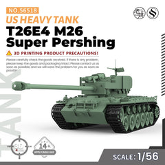 SSMODEL SS56518 1/56 Military Model Kit US T26E4 M26 Super Pershing Heavy Tank