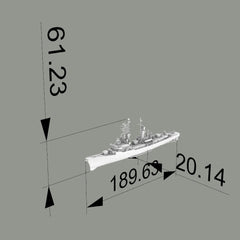 SSMODEL SSC700154 1/700 Military Model FRG Lütjens Class Destroyer Water Line