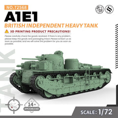 SSMODEL 72568 1/72 25mm Military Model Kit British A1E1 Independent Heavy Tank
