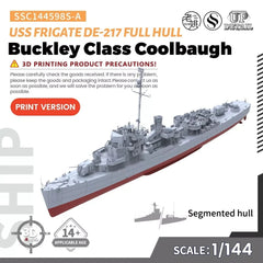 SSMODEL MRY-SFW SSC144598S-A 1/144 Model USS Buckley Class Coolbaugh Frigate FULL HULL