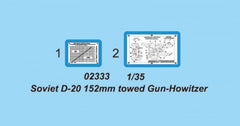 Trumpeter 1/35 SOVIET D-20 152 mm TOWED GUN HOWITZER Model Kit - 02333