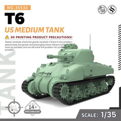 SSMODEL MRY-SFW SS35533 1/35 Military Model Kit US T6 Medium Tank