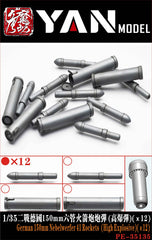YAN MODEL PE-35135 1/35 German 150mm Nebelwerfer 4 Rockets(High Explosive)(x 12)