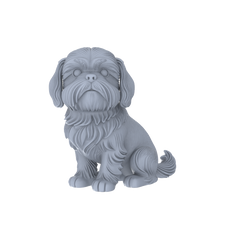 Detail view of Yao's Studio LYTR190 Shih Tzu Resin Miniature Model 3-Figure Set, Unpainted Cute Pet Figures, DIY Painting Scene Decoration Miniatures Diorama Resin Figures Model