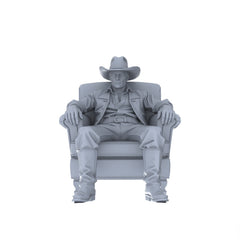 Detail view of MRY-SFW LYGR127 Western Cowboy Casual Pose Game Theme Wargame Resin White Model Wargame Miniature Soldier Scene Character Hand Painted Hand Paint Model