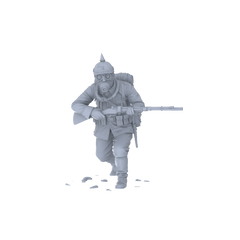 Detail view of MRY-SFW LYGR152 World War I German soldier military model military theme wargame model resin blank wargame miniature figure scene character figure hand painted Model