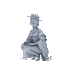 Detail view of MRY-SFW LYGR102 Beautiful female2 zombie game theme resin white model miniature soldier character model scene character figure hand painted Model