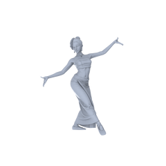 Detail view of Yao's Studio LYTR178 Dai Dance Girls Resin Miniature Model 5-Figure Set, Unpainted Ethnic Dance Figures, DIY Painting Scene Decoration Miniatures Diorama Resin Figures Model