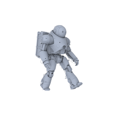 Detail view of MRY-SFW LYGR131 Wasteland Style Doomsday Robot Carrying Motion Game Theme Wargame Resin White Model Wargame Miniature Soldier Scene Character Hand Figure Hand Painted Model