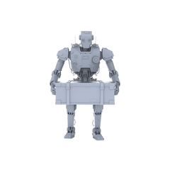 Detail view of MRY-SFW LYGR131 Wasteland Style Doomsday Robot Carrying Motion Game Theme Wargame Resin White Model Wargame Miniature Soldier Scene Character Hand Figure Hand Painted Model