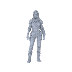 Detail view of MRY-SFW LYGR132 Wasteland Style Doomsday Robot Salute Motion Game Theme Wargame Resin White Model Wargame Miniature Soldier Scene Character Hand Figure Hand Painted Model