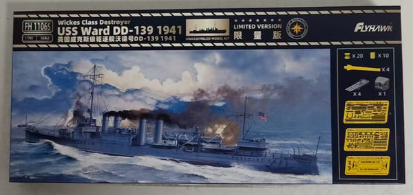 Flyhawk FH1106S 1/700 Wickes Class Destroyer USS Ward DD-139 1941 LIMITED VERSION Plastic Model Kit