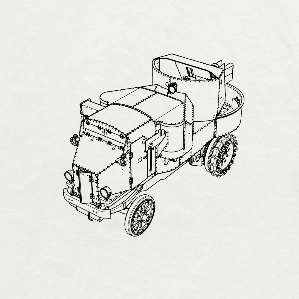 SSMODEL 373 Military Model Kit Russian Empire Garford-Putilov Armoured Car 3D Printed Resin Model Kit by SSMODEL