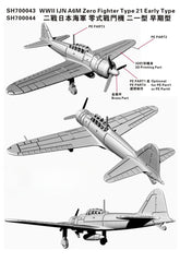Five star 1/700 SH700043 WWII IJN A6M Zero Fighter Type 21 Basic Edition (6set)