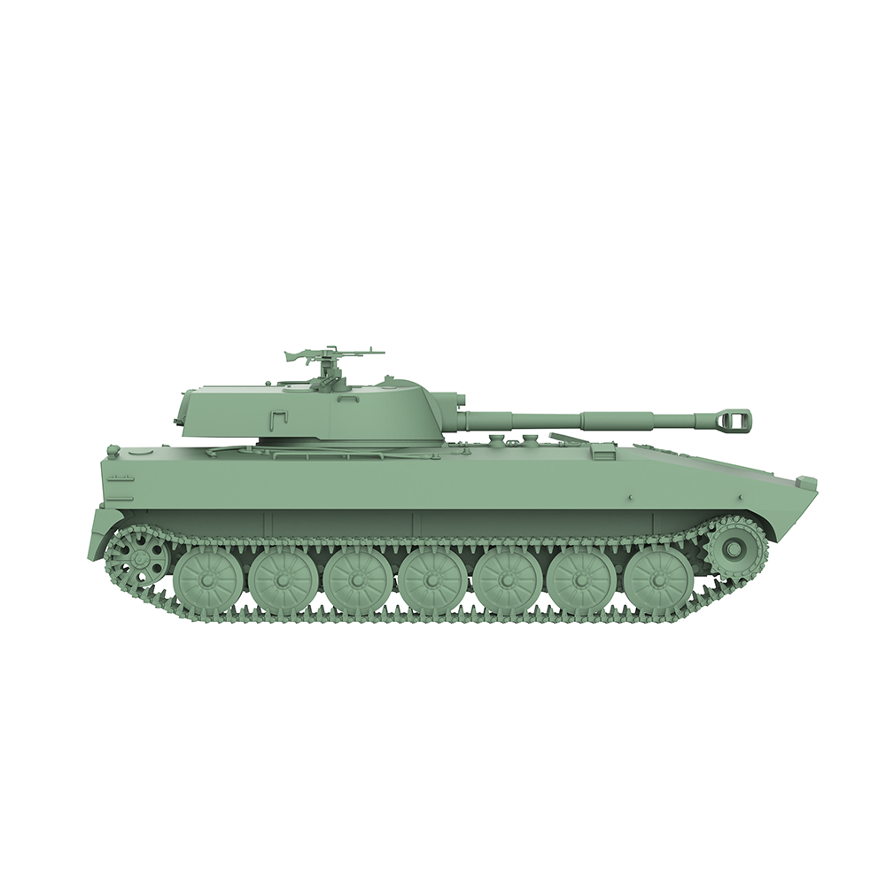 Detail view of SSMODEL SS643 Military Model Kit USSR Self-Propelled Artillery 2S1 Gvozdika Model