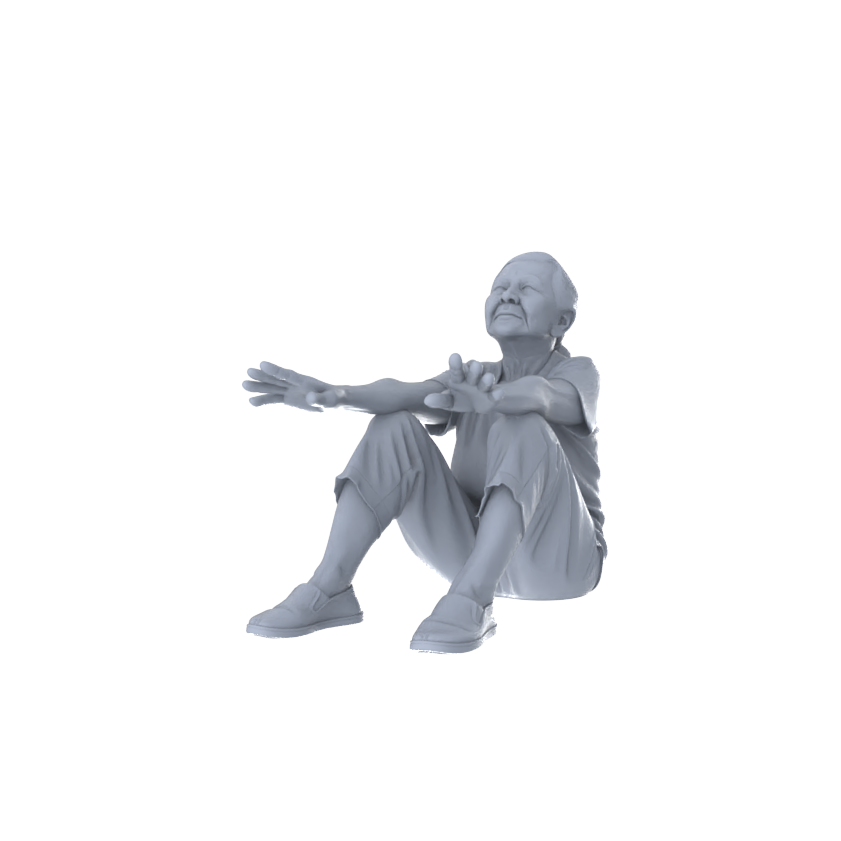 Detail view of Yao's Studio LYTR262 Leisurely Elderly Quintet Resin Miniature Model 5-Figure Set, Unpainted Relaxation Figures, DIY Painting Scene Decoration Miniatures Diorama Resin Figures Model