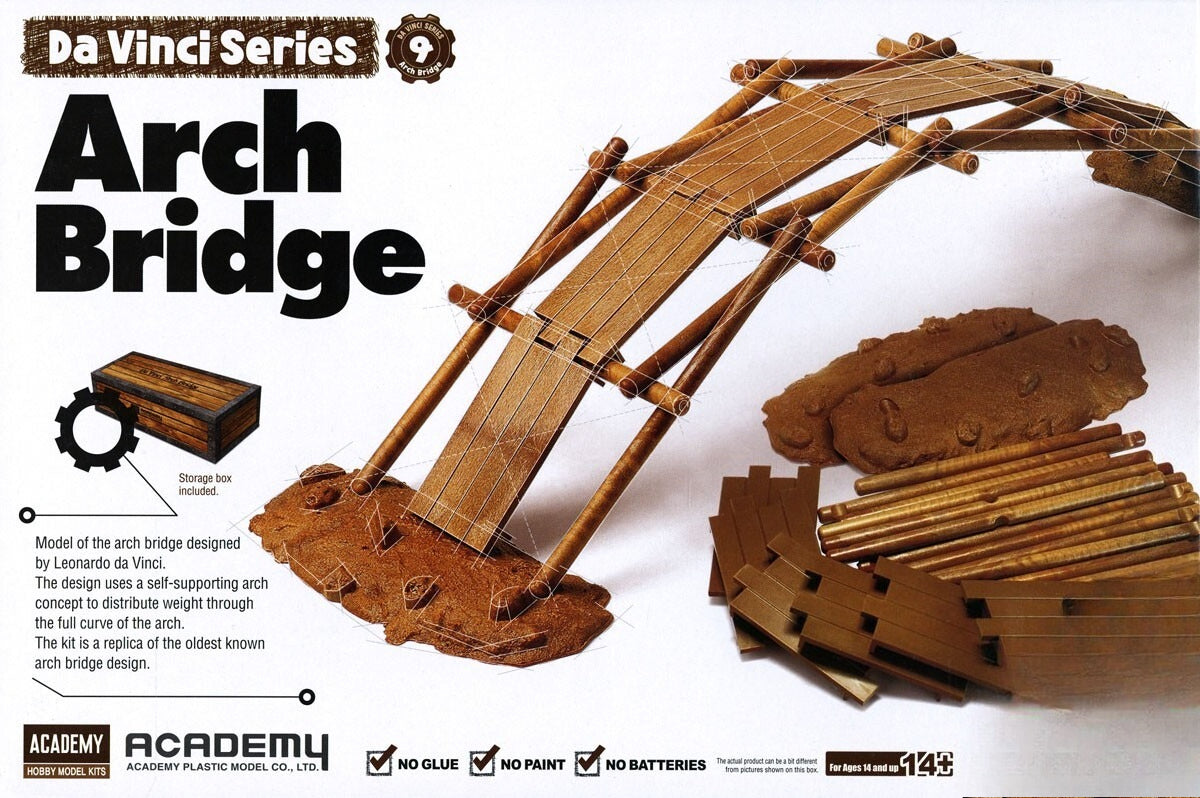 Academy 18153 Da Vinci Science series Arch Bridge glue-free (Plastic model) Main image