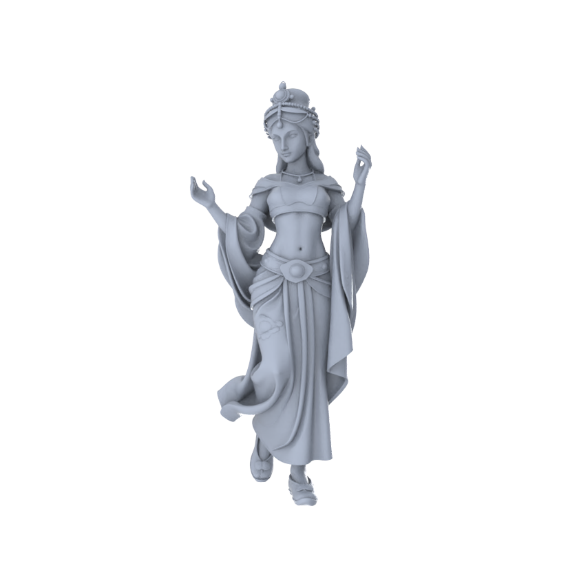 Detail view of Yao's Studio LYTR263 Ancient Beauty Hexad Resin Miniature Model 6-Figure Set, Unpainted Classical Dance Figures, DIY Painting Scene Decoration Miniatures Diorama Resin Figures Model