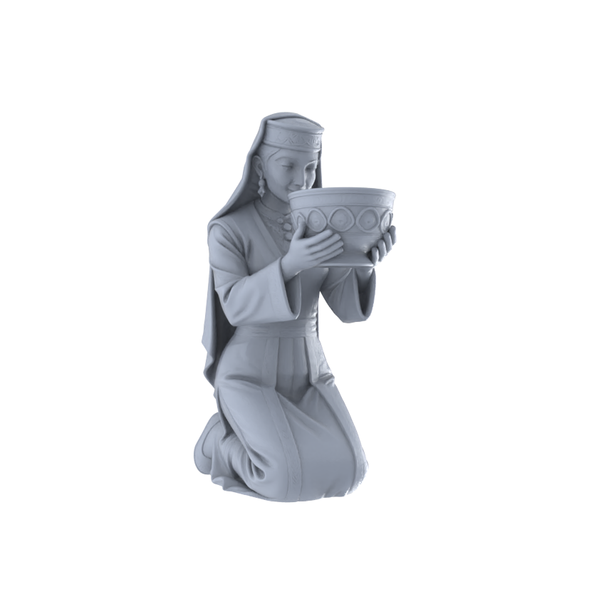 Detail view of Yao's Studio LYTR264 Ritual Women Quartet Resin Miniature Model 4-Figure Set, Unpainted Traditional Ceremony Figures, DIY Painting Scene Decoration Miniatures Diorama Resin Figures Model
