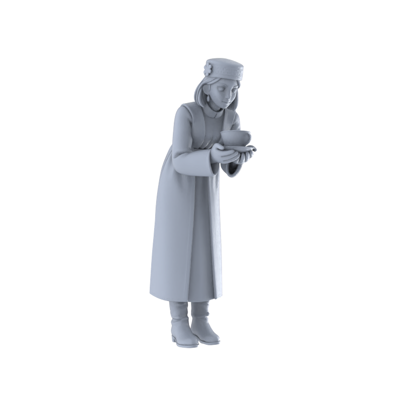 Detail view of Yao's Studio LYTR264 Ritual Women Quartet Resin Miniature Model 4-Figure Set, Unpainted Traditional Ceremony Figures, DIY Painting Scene Decoration Miniatures Diorama Resin Figures Model