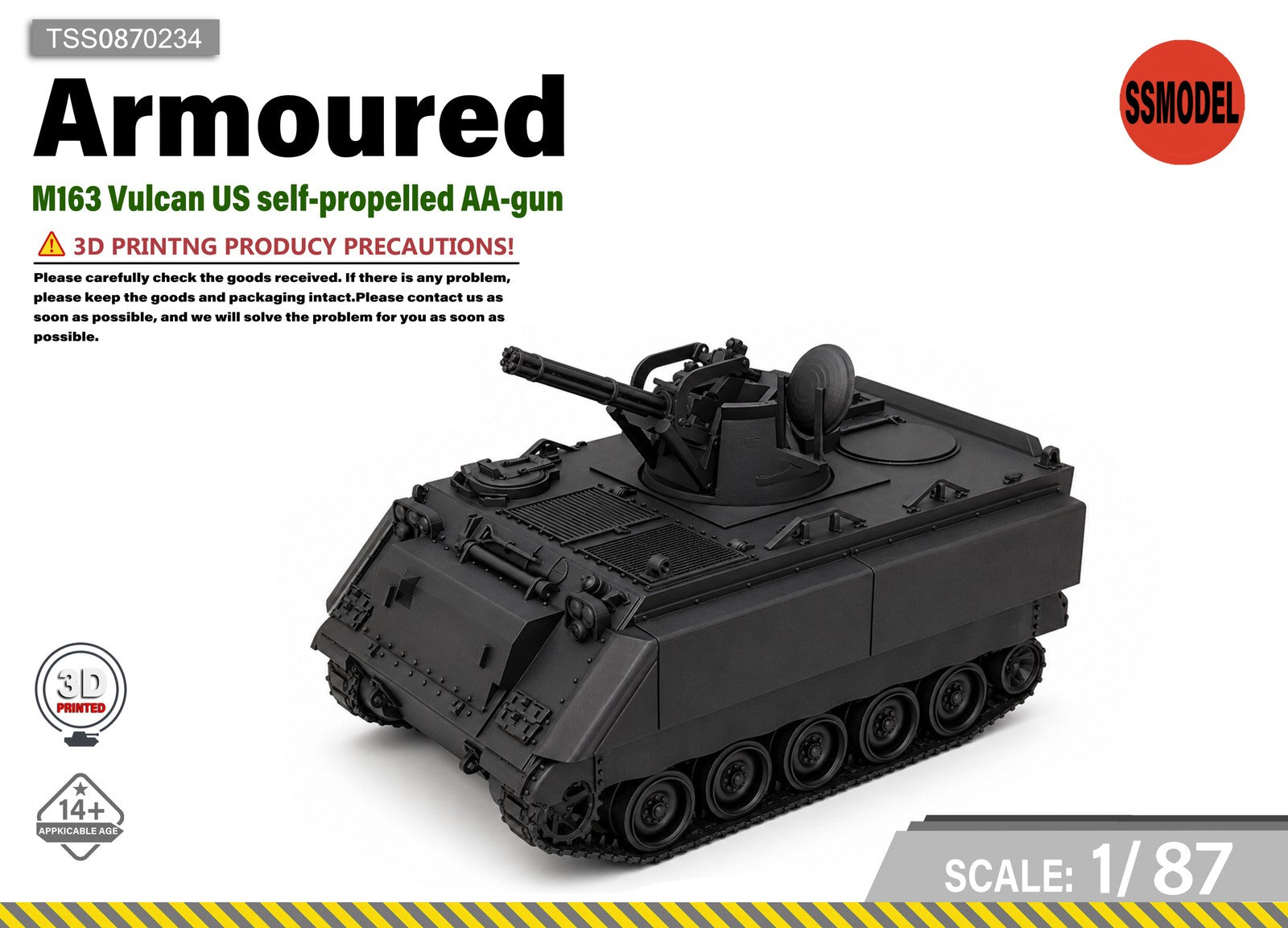 SSMODEL1/87 M163 Vulcan AA Tank Resin MODEL KIT TSS0870234