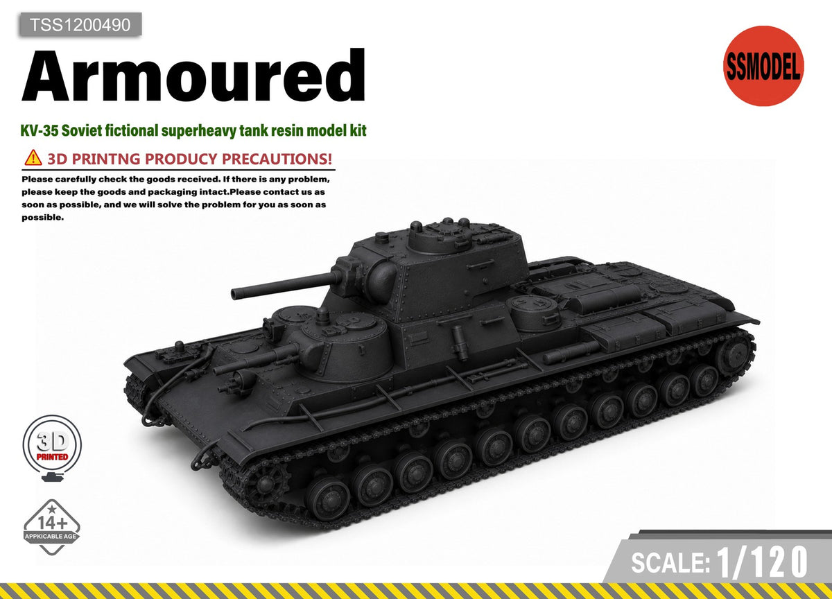 SSMODEL 1/120 KV-35 Soviet fictional superheavy tank resin model kit TSS1200490