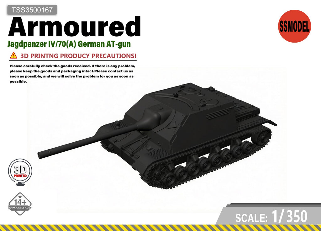 SSMODEL 1/350 Jagdpanzer IV/70(A) German AT-gun tank Resin Model Kit TSS3500167