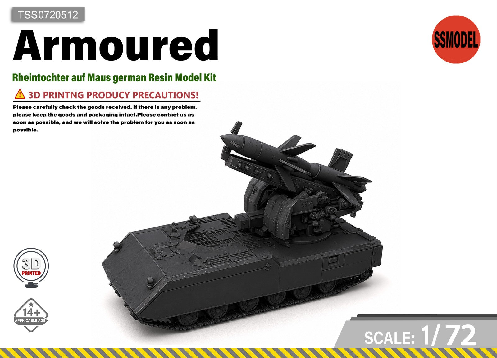 SSMODEL 1/72 Rheintochter auf Maus german Resin Model Kit TSS0720512