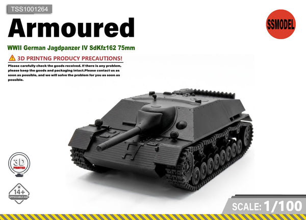 SSMODEL 1/100 WWII German Jagdpanzer IV SdKfz162 75mm Resin Model Kit TSS1001264