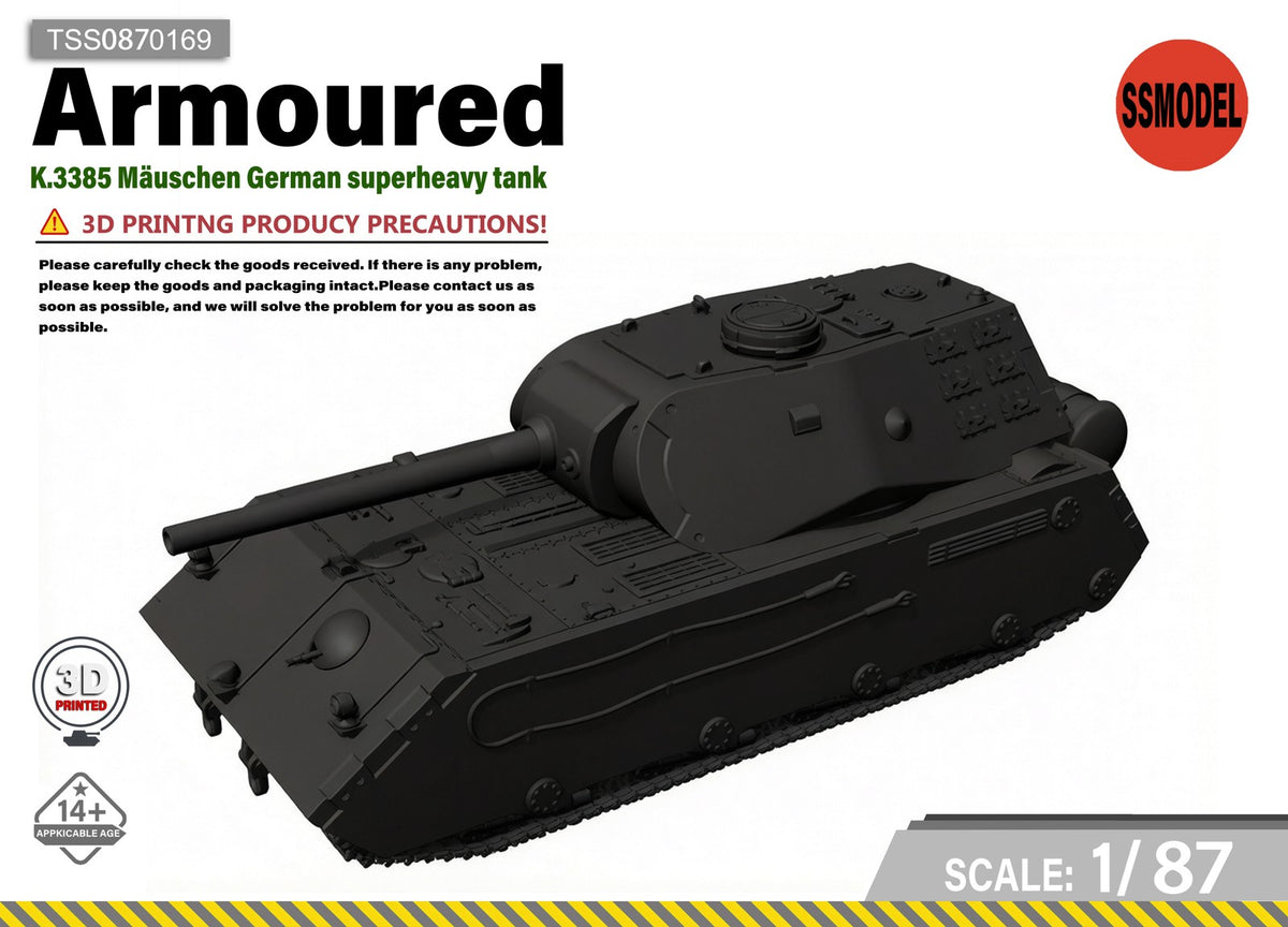 SSMODEL 1/87 K.3385 Mauschen German superheavy tank Resin Model Kit TSS0870169