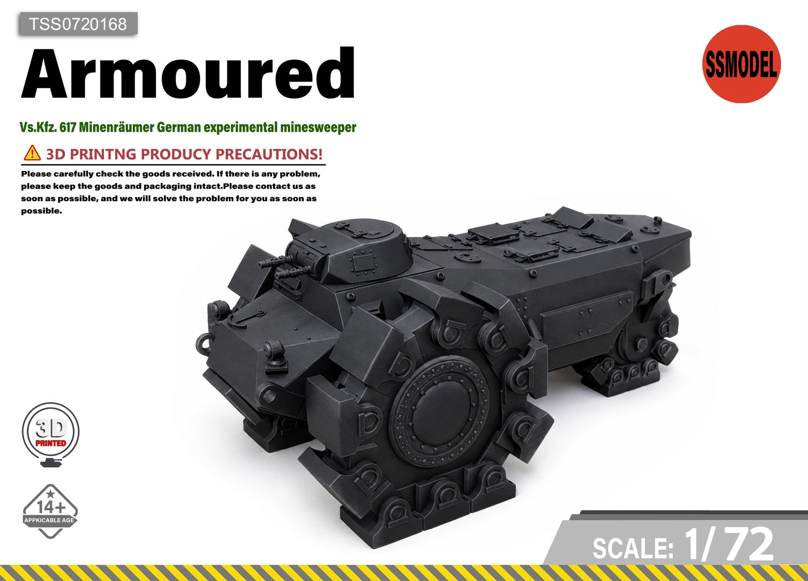 SSMODEL 1/72 Vs.Kfz. 617 Minenraumer German experimental minesweeper Model Kit