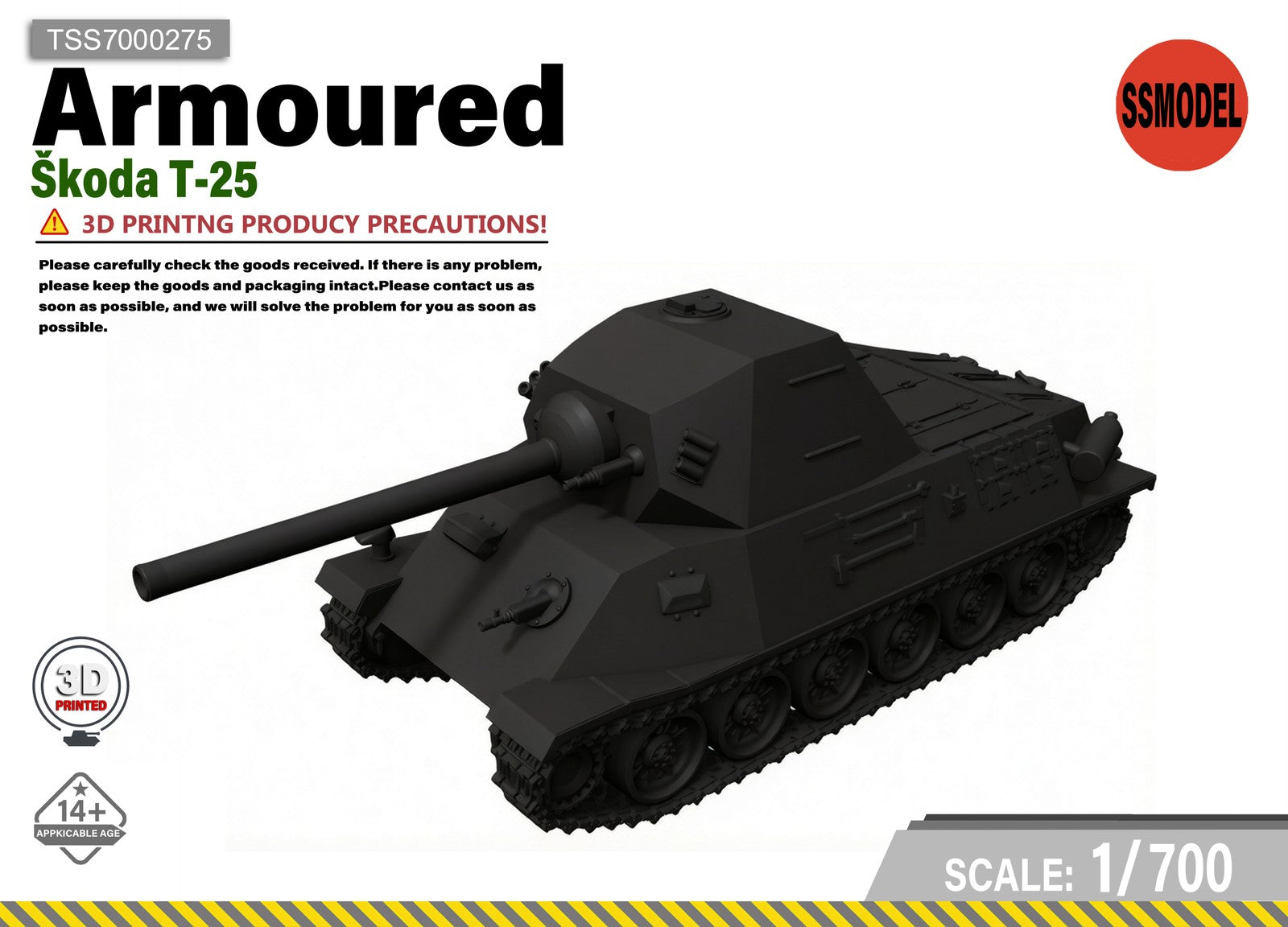 SSMODEL 1/700 T-25 tank Resin Model Kit TSS7000275 — scale model kit