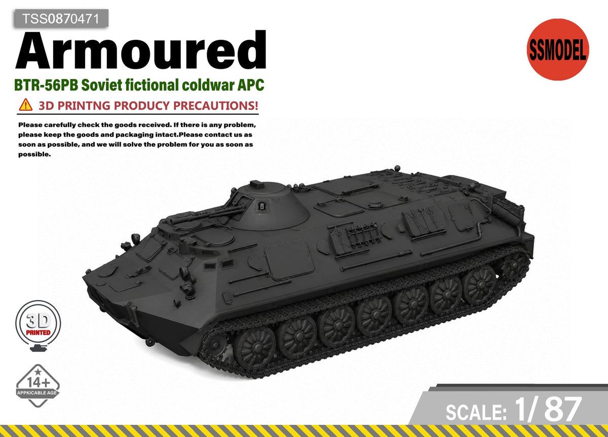 SSMODEL 1/87 BTR-56PB Soviet Cold War APC Tank Resin Model Kit TSS0870471